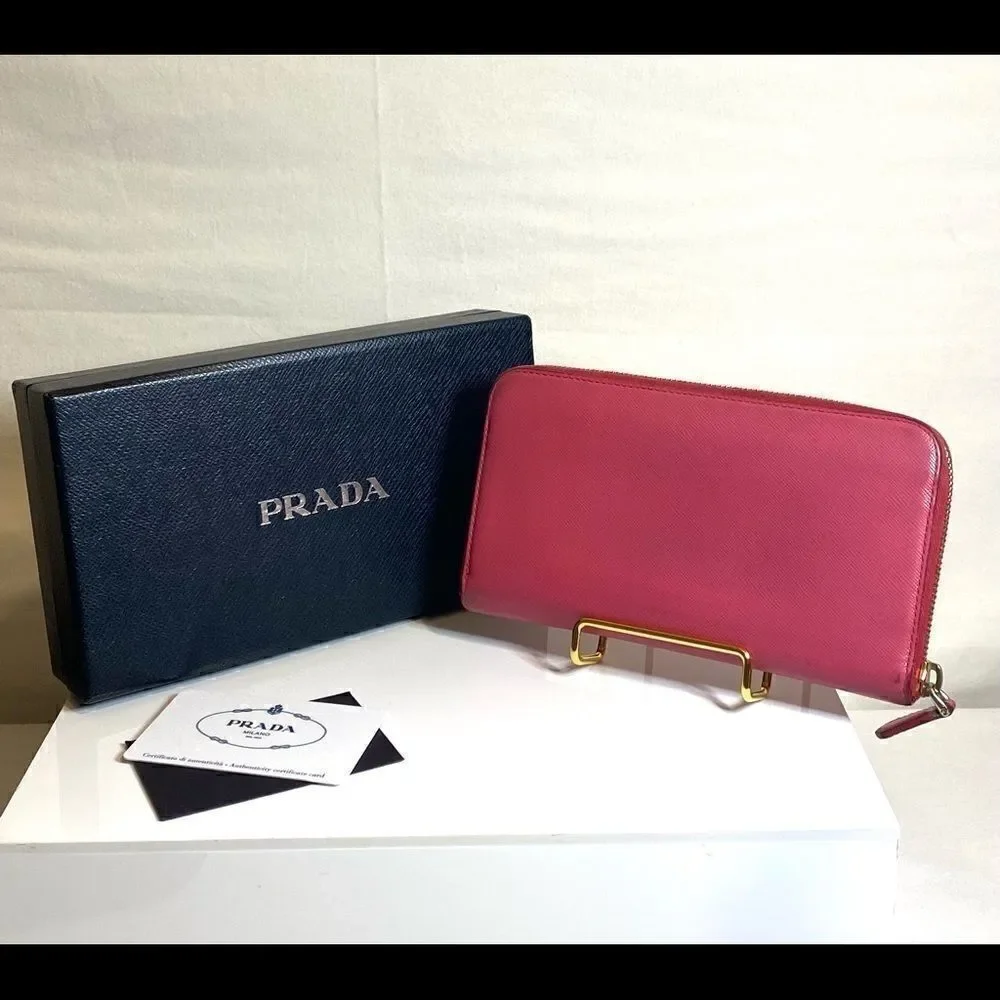 Authentic Prada Saffiano Zippy Wallet